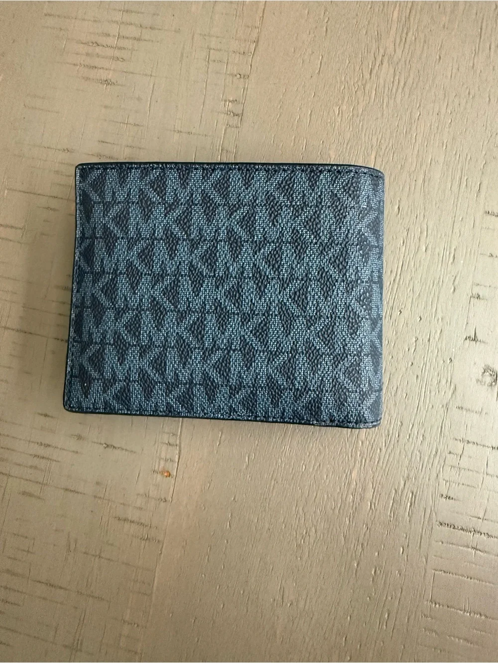 Michael Kors Men’s Dark Navy Signature Logo Bi-Fold Wallet and Card Holder